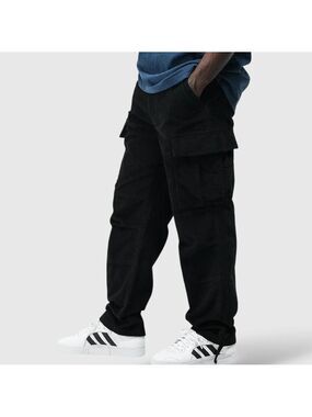 EMPYRE 100% Cotton Black Corduroy Cargo Skate Pants Sz 28